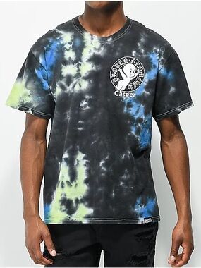Broken Promises Men’s Casper Tie-Dye Graphic Tee - Black/Blue/Green